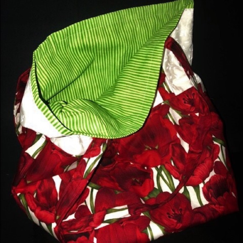 KRISTAN’S Market Bag TULIPS WITH GREEN STRIPE
